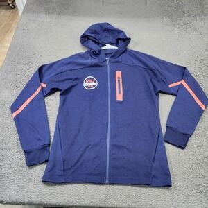 Hot Chocolate Run Jacket Womens Large Blue Full Zip Running Ventures Endurance